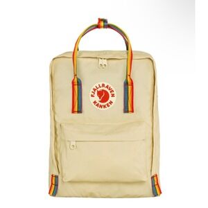 Fjallraven Kanken Rainbow Handle Backpack Light Oak Rainbow F23620 Travel School